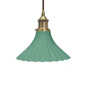 Soho Lighting | Scallop Fluted Bell | Lampa wisząca | Zielony