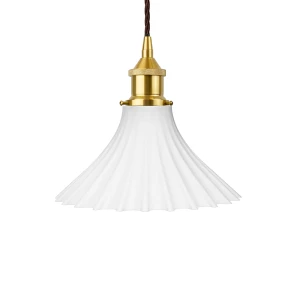 Soho Lighting | Scallop Fluted Bell | Lampa wisząca | Biały