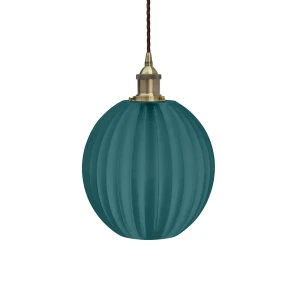 Soho Lighting | Baltic Fluted Globe | Lampa wisząca | Ciemny zielony