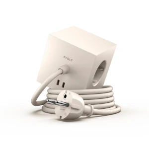 Avolt | Square 1 | Kostka zasilająca 1.8m | 2 x USB C | Nomad Sand