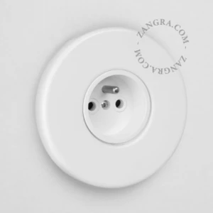 Zangra | Gniazdo porcelanowe okrągłe, pojedyncze | Biały połysk