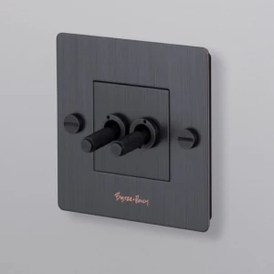 Buster & Punch | Włącznik dźwigniowy podwójny | Smoked Bronze