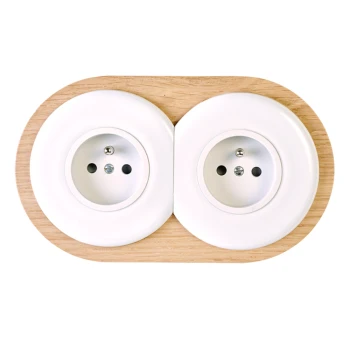 Modelec | Iris | Okrągłe gniazdo podwójne | Porcelanowy | Biały