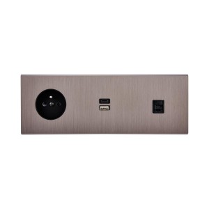 Modelec | Confidence | Gniazdo + 2x USB + Data port | Gun metal